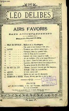 AIRS FAVORIS N°4. DELIBES Léo