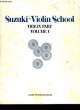 SUZUKI VIOLIN SCHOOL VOLUME I. SUZUKI