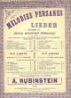 MELODIES PERSANES ET LIEDER. RUBINSTEIN Antoine