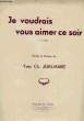JE VOUDRAIS VOUS AIMER CE SOIR. JEAN-MARIE Yves Ch.