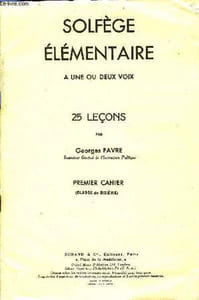 SOLFEGE ELEMENTAIRE A UNE OU DEUX VOIX