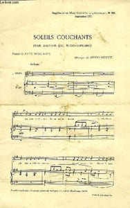 SOLEILS COUCHANTS - SUPPLEMENT AU MOIS LITERAIRE ET PITTORESQUE N°153