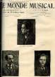LE MONDE MUSICAL 19e ANNEE N°6 M. GOTTFRIED GALSTON, M SANTIAGO RIERA & M. WILHELM BACKAUS. COLLECTIF