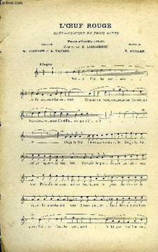 L'OEUF ROUGE. W. BUSNACH, A. VANLOO ET E. AUDRAN