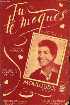 TU TE MOQUES partition pour le chant. CHRISTIANE VERGER