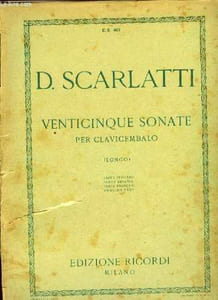 VENTICINQUE SONATE per clavicembalo (logo) texto italiano, texto espagnol, texte français, english text