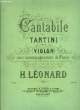 CANTABILE DE TARTITNI pour violon avec accompagnement de piano N°24182. H. LEONARD