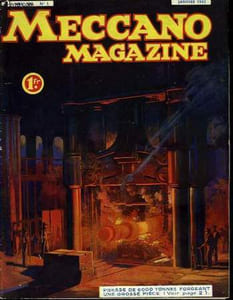 Meccano Magazine. Vol. XII, n°1 : Presse de 6000 tonnes forgeant une grosse pièce.
