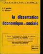 La dissertation économique et sociale.. GUEDON J.F. et MERAUD D.
