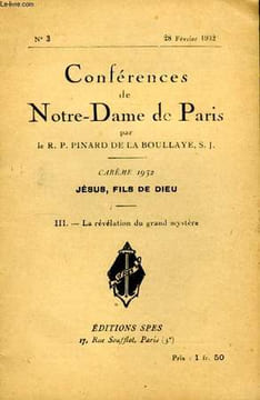 Conférences de Notre-Dame de Paris n°3 : La révélation du grand mystère.. PINARD DE LA BOULLAYE H.