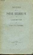Notes sur la poésie religieuse de Lamartine.. SANVERT Abbé P.A.