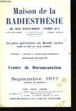 Centre de Documentation. Septembre 1977. MAISON DE LA RADIESTHESIE