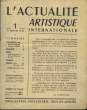 L'Actualité Artistique Internationale n°1. FIERENS Paul et CASSOU Jean
