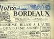 Notre Bordeaux N°151, 4ème année : Troisième bilan à l'aube d'une quatrième année.. ROUSSEAU Albert