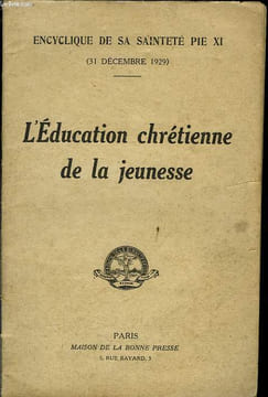 L'Education chrétienne de la jeunesse. COLLECTIF