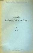 Annales du Grand Orient de France. N°43. PANNETIER Maurice & COLLECTIF