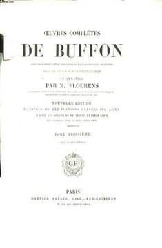 Oeuvres Complètes de Buffon. TOME 3, 1ère partie : Les quadrupèdes.. BUFFON