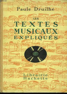 Les textes musicaux expliqués.