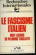Recherches Internationales à la lumière du marxisme N°68 : Le fascisme italien.. KANAPA Jean