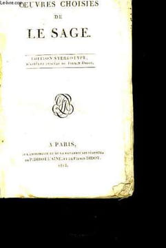 Oeuvres choisies de La Sage. LE SAGE