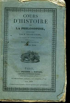 Cours d'Histoire de la Philosophie. 9ème leçon.. COUSIN Victor.