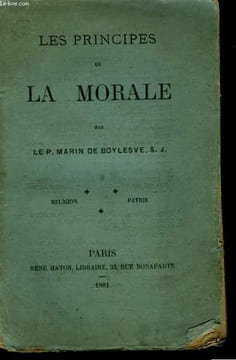 Les Principes de la Morale.. MARIN DE BOYLESVE P.