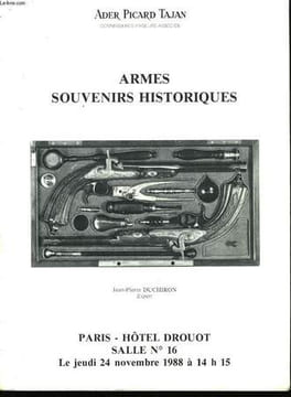 Armes Souvenirs Historiques.. ADER PICARD TAJAN