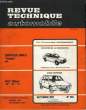 Revue Technique Automobile. N°392. CROMBACK Michel & COLLECTIF