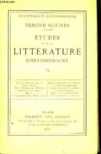 Etudes sur la Littérature Contemporaine. Tome IX.
