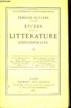 Etudes sur la Littérature Contemporaine. Tome IX.. SCHERER Edmond