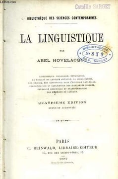 La Linguistique.. HOVELACQUE Abel