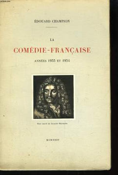 La Comédie-Française. Année 1933 et 1934. CHAMPION Edouard
