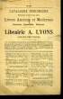 Catalogue p&eacute;riodique n&deg;88. LIBRAIRIE A. LYONS (Aix-en-Provence)