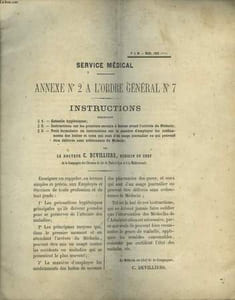 Annexe N°2 à l'Ordre Général n°7. Instructions.