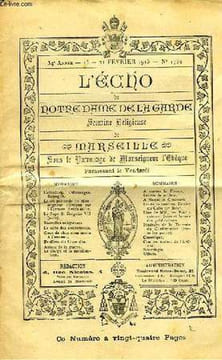 L'Echo de Notre-Dame de la Garde. N°1732 - 34eme année.. AUGIER Emile