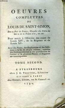 Oeuvres Complètes de Louis de Saint-Simon. TOME 2nd : Mémoires Secrets du Règne de Louis XIV, Tome II.. SAINT-SIMON Louis