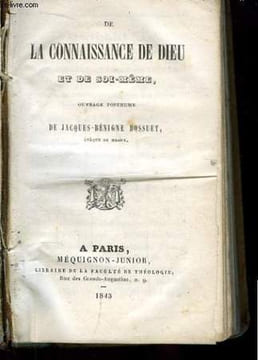 De la Connaissance de Dieu et de soi-même.. BOSSUET Jacques-Bénigne.