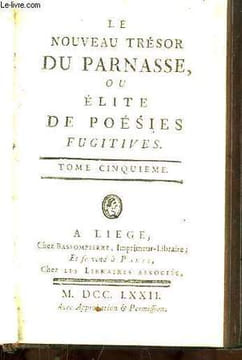 Le Nouveau Trésor du Parnasse, ou Elite de Poésies fugitives. TOME 5. COLLECTIF