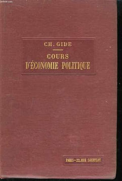 Cours d'Economie Politique.. GIDE Charles
