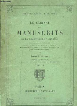 Le Cabinet des Manuscrits de la Bibliothèque Nationale. TOME III. DELISLE Léopold