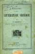 Histoire de la Littérature Grecque. 2nd fascicule.. DELTOUR F.