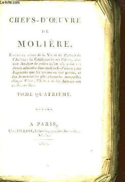 Chefs d'Oeuvre de Molière. TOME IV. MOLIERE