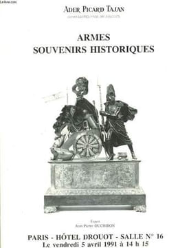 Armes - Souvenirs Historiques. Catalogue de Vente aux Enchères Publiques du 5 avril 1991, à l'Hôtel Drouot.. ADER PICARD TAJAN