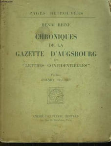 "Chroniques de la Gazette d'Augsbourg et ""Lettres confidentielles"""