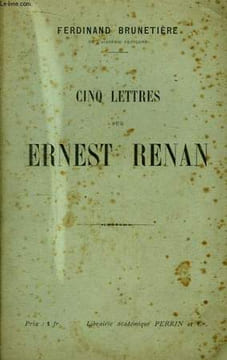 Cinq lettres sur Ernest Renan.. BRUNETIERE Ferdinand