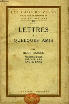 Lettres à quelques amis.. FRANCK Henri