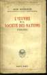 L'Oeuvre de la Société des Nations (1920 - 1923). BOURGEOIS Léon