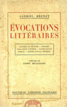 Evocatoins Littéraires. BRUNET Gabriel
