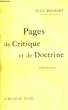 Pages de Critique et de Doctrine. 2nd Tome.. BOURGET Paul