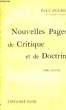 Nouvelles pages de Critique et de Doctrine. TOME 2nd. BOURGET Paul